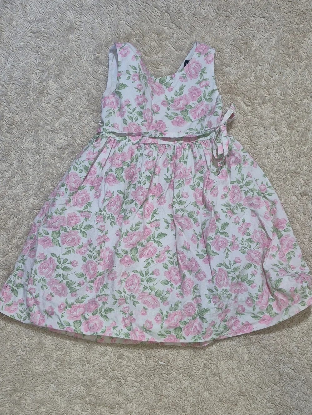 RALPH LAUREN Rose Print Wrap Dress 3T Cottagecore Toddler Girl Floral Sundress